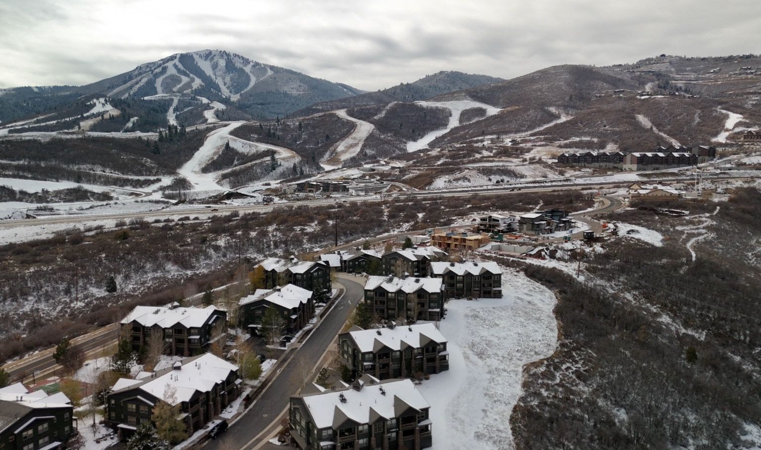 Mountain resort aerial